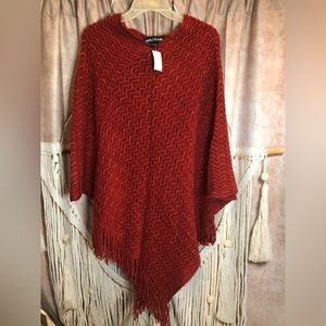 Red poncho , OneSize fits all , Brand new with tags